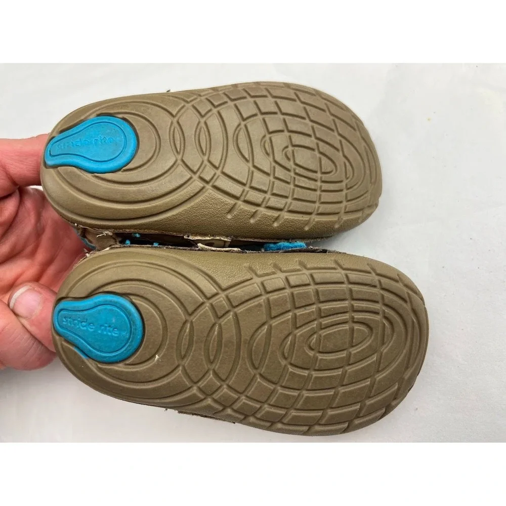 Stride Rite Cookie Monster Baby Boy Sz 5 Wide 5W Leather Shoes